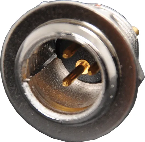 3 Pin Chassis Male. Mounting hole 11mm diametre.