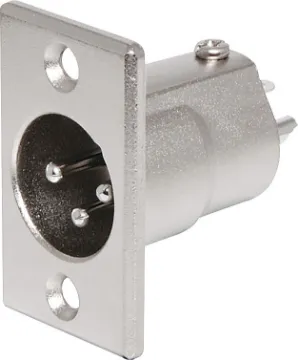 3 Pin Male Chassis Mount XLR AC3MPNZ AMPHENOL (formerly Alcatel) connectors are ideal for use in high performance audio applications, including mobile PA use.  They represent a no-compromise approach to connector technology, with rugged construction,  secure mechanical characteristics and lo