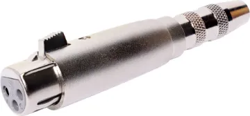 3 Pin Female XLR to 6.35mm TRS Socket Adapter TRS 6.35mm jack socket to XLR 3 pin female. Suitable for balanced signals.