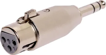 3 pin Female XLR to 6.35mm TRS Plug Adapter TRS 6.35mm jack plug to XLR 3 pin female. Suitable for balanced signals.