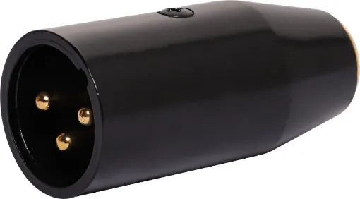 Accepts a female mini 3 pin XLR, allowing it to plug into a full size standard female 3 pin XLR.