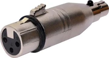 Mini XLR Female-to 3 Pin XLR Female Adapter Accepts a female mini 3 pin XLR, allowing it to plug into a full size standard male 3 pin XLR.