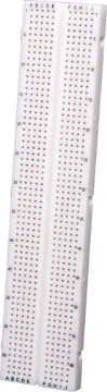 630 Tie Point Interlocking Solderless Breadboard Standard 0.1 inch spacings. Accepts all ICs, transistors, diodes, leds and passives. Uses solid hook up wire for interconnections. Boards are keyed to enable easy expansion.