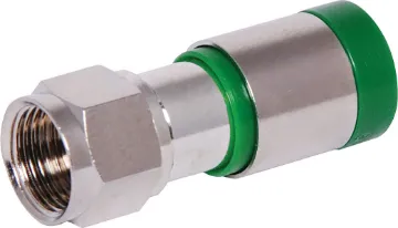 RG6 Compression Crimp F Type Used in digital television & pay TV applications. See tools section for the T 1562 crimping tool to suit. Cable entry size 5mm to suit RG6 coaxial cable.