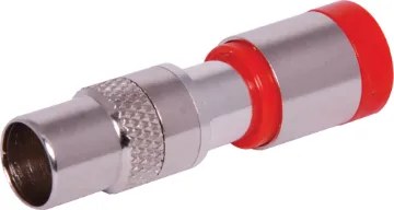 RG59 Compression Crimp Male 75 Ohm PAL Type Used in digital television & pay TV applications. See tools section for the T 1562 crimping tool to suit. Cable entry size 5mm to suit RG59 coaxial cable.
