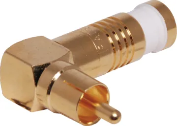 White RG59 90 Deg. Compression Crimp RCA Suits RG59 coaxial cable. Right angle design is perfect for tight spaces. Cable entry 7.1mm.