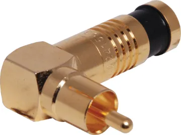 Black RG59 90 Deg. Compression Crimp RCA Suits RG59 coaxial cable. Right angle design is perfect for tight spaces. Cable entry 7.1mm.