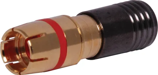 Used in high end video & RF signal leads such as RGB, component, digital television & pay TV applications. See tools section for the T 1562 crimping tool to suit. Cable entry size 8.5mm to suit RG6 coaxial cable

PLEASE NOTE: THESE CONNECTORS CAN ONL