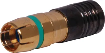 Green RG6 Compression Crimp RCA Used in high end video & RF signal leads such as RGB, component, digital television & pay TV applications. See tools section for the T 1562 crimping tool to suit. Cable entry size 8.5mm to suit RG6 coaxial cable
PLEASE NOTE: THESE CONNECTORS CAN ONL