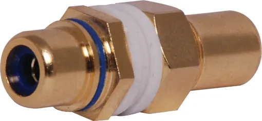 Double sided chassis mount RCA. Designed for use with wall plates allowing standard RCA connection from both sides. This allows installers to use pre-made leads instead of having to solder cable.
Panel thickness 1-2.5mm.
Rear depth from mounting surface: 20mm.