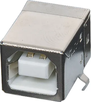 Type B 90 Deg. Horizontal PCB Mount USB 2.0 Type B USB Connector. PCB Mount.