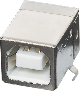 Type B 90 Deg. Horizontal PCB Mount USB 2.0 Type B, right angle.