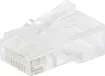 Unique through hole (open-pass) design for quick, easy termination 
Cat5e 8P8C male connector suits solid core cable

