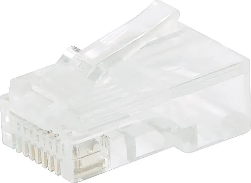Unique through hole (open-pass) design for quick, easy termination 
Cat5e 8P8C male connector suits solid core cable

