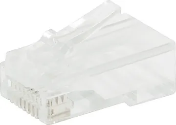 8P8C RJ45 Modular Plug Cat6 Through Hole (Suit Solid Cable) Unique through hole (open-pass) design for quick, easy termination 
Cat6 8P8C male connector suits solid core cable