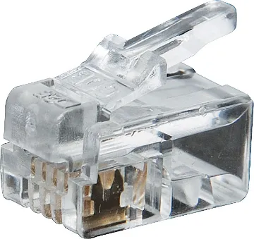 4P4C RJ10 Modular Plug (Suit Stranded Cable) Suits stranded conductors. Cat 5 rated. 4P4C RJ10.