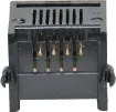 Housing: PBT Mixed 15% Glass Fibre, 94V-O
Contact: Gold Plated Phosphor Bronze Alloy
Insulation Resistance: 10M Ohm Minimum
Contact Resistance: 20M Ohm Max. per contact
Dielectric Withstand Voltage: 1000V AC RMS 60Hz
Current Rating: 1.5 Amps
Mechanical Life: 500 cycles minimum
Retention Strength: 7.7kg between plug & socket