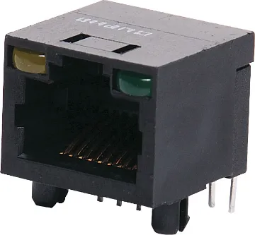 8P8C RJ45 Modular Socket PCB Mount With LEDs 8 Way - 8 Wire RJ45. LED's for data applications.