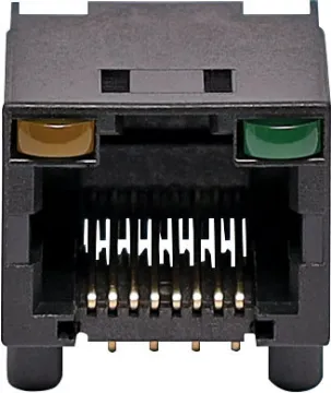 8P8C RJ45 Modular Socket PCB Mount With LEDs 8 Way - 8 Wire RJ45. LED's for data applications.