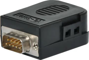 DE9 Male Plug to Terminal Block Breakout With this serial terminal block breakout users can make their own custom DE-9 serial interfaces with ease. The casing houses a PCB with screw terminal blocks suitable for use with stranded or solid core copper wire. Once wired up, you can clip the casing closed securely - it can be reopened if require using a small screw driver.