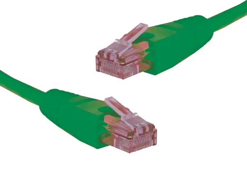 8 Pin RJ45 Male to 8 Pin RJ45 Male Green 1m. Cat5e rated.