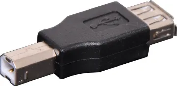 A Female to B male USB Black Gender Changer From A Fem. To B Male