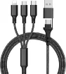 A handy 1.2m charging cable with three ends to suit USB type C, Apple lightning and micro USB devices. Handy to keep around the house or in the car glovebox