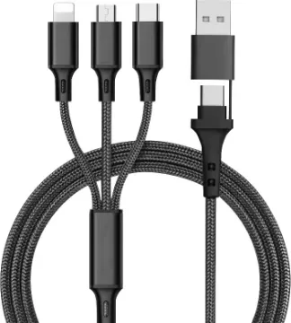 USB to Lightning / Micro / Type C  1.2m Charging Cable A handy 1.2m charging cable with three ends to suit USB type C, Apple lightning and micro USB devices. Handy to keep around the house or in the car glovebox