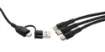 A handy 1.2m charging cable with three ends to suit USB type C, Apple lightning and micro USB devices. Handy to keep around the house or in the car glovebox