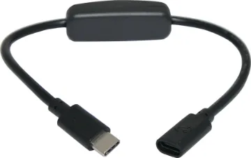 26cm Switch Inline Type USB C Plug to Socket This handy little cable is a female to male USB type C cable with an inline switch which allows you to toggle the device ON or OFF without the need to unplug
