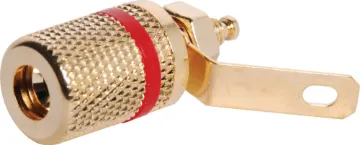 Red Gold Plated Low Profile Binding Post Quality gold plated connector ideal for speaker plates.