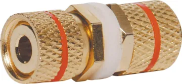 Red Back To Back Gold Plated Binding Post These gold plated connectors allow connection from both sides. Ideal for AV wall plates.