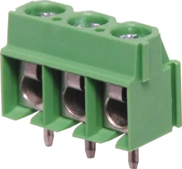 3 Way 5mm Mini PCB Mount Terminal Block Dove-tail grooves enable these terminal blocks to be ganged together in any combination. With spring steel wire protect terminals. 
NOTE: P2032B and P2033B range are not compatible with P2032A and P2033A.
300V AC rated. 
Cable size 0.5-2mm2