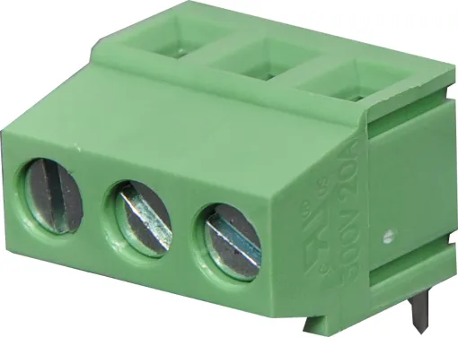 5mm Pitch. Dove-tail grooves enable these terminal blocks to be ganged together in any combination. With rising clamp type wire protect terminals. Rated at 20A at 300V AC.