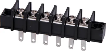 6 Way Barrier Terminal Block Pin Spacing: 9.5mm
Current Rating: 15A at 250V
Solder Lugs: Tin Plated Brass
Screw: Nickel Plated Steel
Housing: Thermoplastic UL94V-O, Black