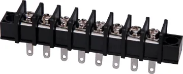 8 Way Barrier Terminal Block Pin Spacing: 9.5mm
Current Rating: 15A at 250V
Solder Lugs: Tin Plated Brass
Screw: Nickel Plated Steel
Housing: Thermoplastic UL94V-O, Black