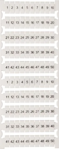 Terminal labels numbered 1 to 50. Suit the following 45A DIN Rail terminals: P 2406.

*Pic for illustration purposes.