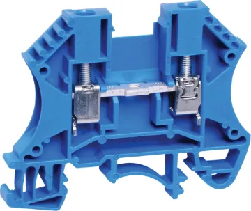 25A 2.5mm Blue DIN Rail Terminal Designed to be ganged together to form as many poles as required to suit your application. Suitable for 35mm top hat and asymmetrical "G" Type DIN rail mounts. 600V rated.