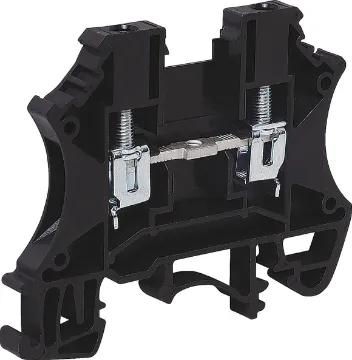 25A 2.5mm Black DIN Rail Terminal  Designed to be ganged together to form as many poles as required to suit your application. Suitable for 35mm top hat and asymmetrical “G” Type DIN rail mounts.
600V rated. Black.