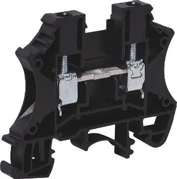 35A 4mm Black DIN Rail Terminal  Designed to be ganged together to form as many poles as required to suit your application. Suitable for 35mm top hat and asymmetrical “G” Type DIN rail mounts.
600V rated. Black.