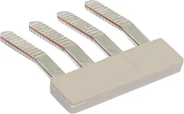 4 Way Insertion Bridge For 2.5mm DIN Rail Terminals This 4 way insertion bridge allows for the joining of two ganged DIN rail terminals. It inserts below the DIN rail terminal screw cage and distributes the connection to the 3 terminals adjacent. Prongs are scored to prevent dislodgement from the terminal.