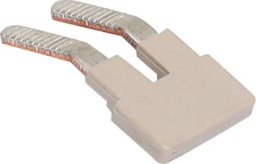 This 2 way insertion bridge allows for the joining of two ganged DIN rail terminals. It inserts below the DIN rail terminal screw cage and distributes the connection to the terminal adjacent. Prongs are scored to prevent dislodgement from the terminal.