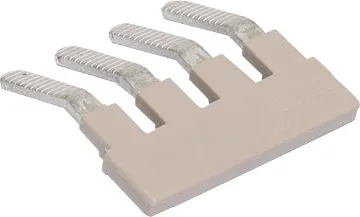 4 Way Insertion Bridge For 4mm DIN Rail Terminals This 4 way insertion bridge allows for the joining of four ganged DIN rail terminals. It inserts below the DIN rail terminal screw cage and distributes the connection to the three terminals adjacent. Prongs are scored to prevent dislodgement from the terminal.