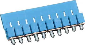 Blue Shorting Link For 35A 4mm DIN Rail Terminals Designed to be ganged together to form as many poles as required to suit your application. Suitable for 35mm top hat and asymmetrical “G” Type DIN rail mounts.
600V rated. 35A. Blue.