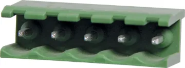 5 Way 5.08mm Vert. PCB Mount Pluggable Skt 5 Way.
Vertical Mount.
Rated 10A at 300V.