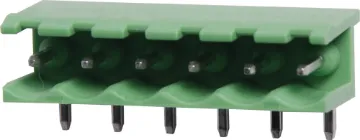 6 Way 5.08mm Horiz. PCB Mount Pluggable Skt 6 Way.
Horizontal Mount.
90 Degree Pins
Rated 10A at 300V