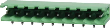 10 Way 5.08mm Horiz. PCB Mount Pluggable Skt 10 Way.
Horizontal Mount.
90 Degree Pins
Rated 10A at 300V