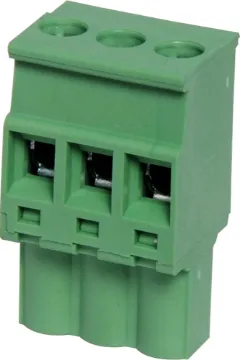 3 Way 5.08mm Vert. Pluggable Terminal Plug Screw Terminal Plugs
Rated 10A at 300V.
Cable hole entry size up to 4mm2 or 12AWG.