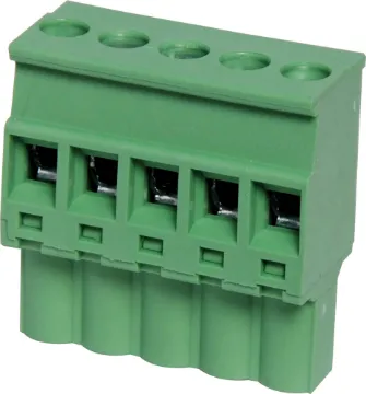 5 Way 5.08mm Vert. Pluggable Terminal Plug Screw Terminal Plugs
Rated 10A at 300V.
Cable hole entry size up to 4mm2 or 12AWG.