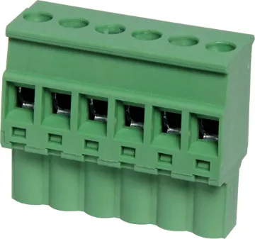 6 Way 5.08mm Vert. Pluggable Terminal Plug Screw Terminal Plugs
Rated 10A at 300V.
Cable hole entry size up to 4mm2 or 12AWG.
